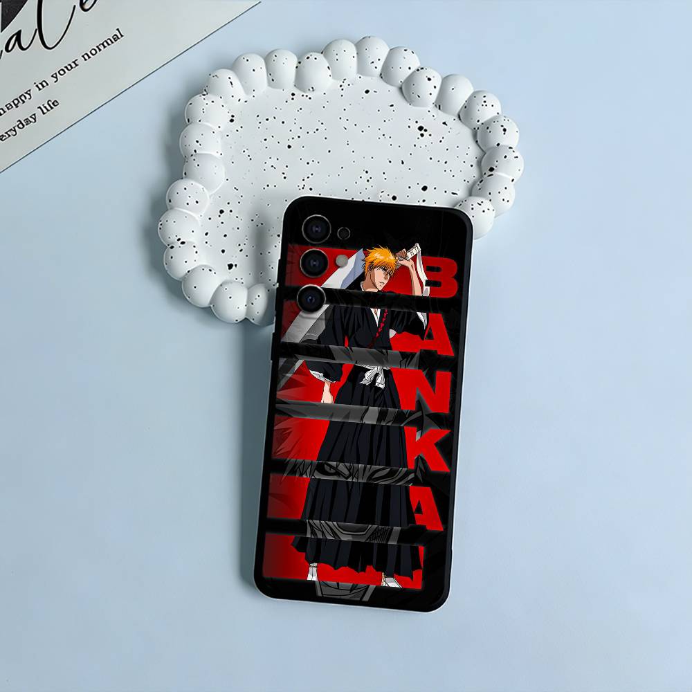 B-Bleach- Anime Ichigo Kurosaki Phone Case For Samsung S25,S24,S21,S22,S23,S30,Ultra,S20,Plus,Fe,Lite,Black Soft Silicone