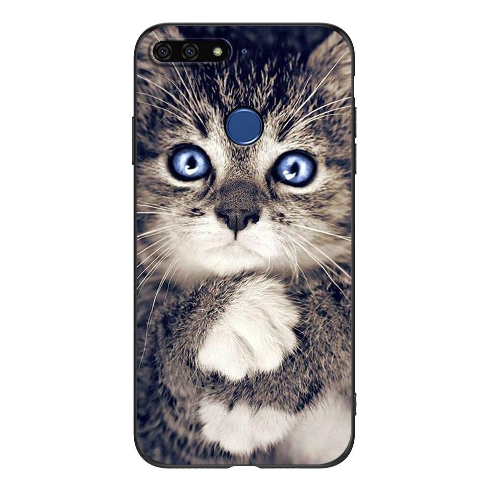 For Honor 7C 5.7 Inch Case Soft Back Cover Phone Case For Huawei Honor 7c Aum-L41 Silicon Black Tpu Case Lion Wolf Tiger Dragon