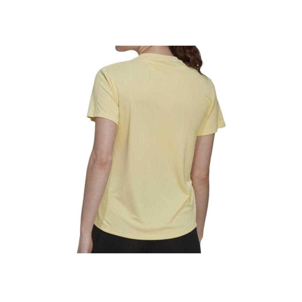Adidas Run It Tee Round Neck Quick-Dry Comfortable Solid Color Short Sleeve Regular T-Shirt Women Tops Yellow HL1457