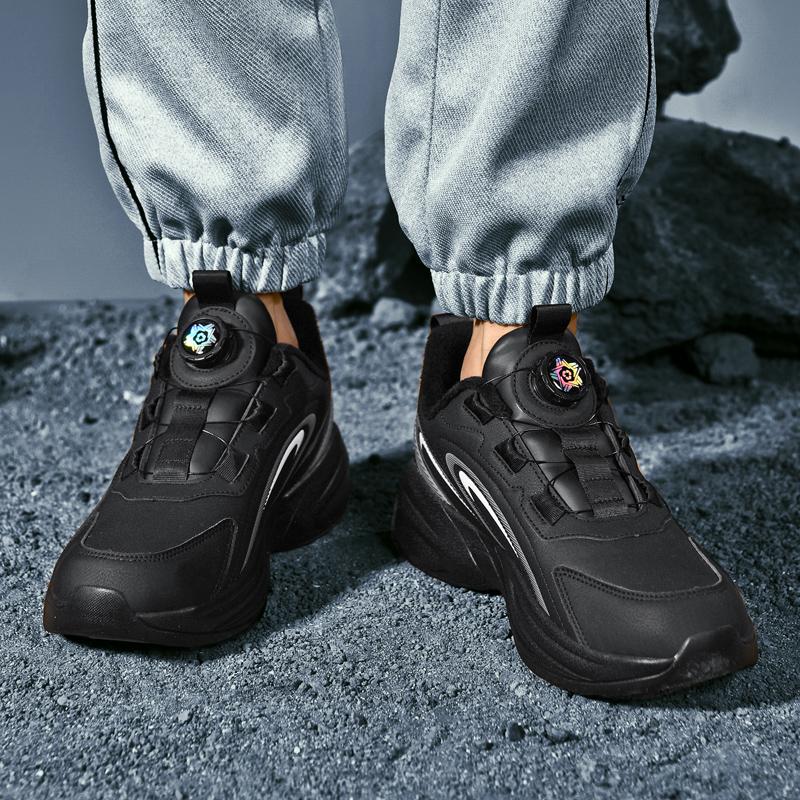Men's winter warmth new casual outdoor fleece-lined sneakers light soft-sole speed running shoes fashion comfortable cotton shoe