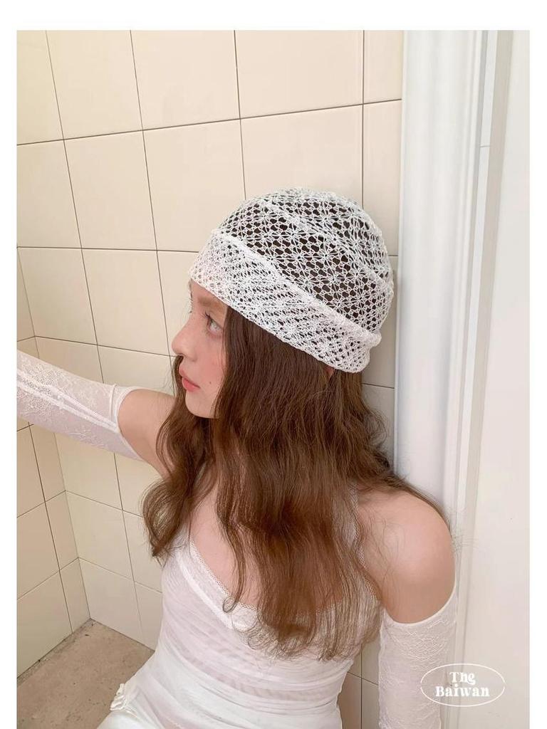 Beanie: Fishnet Lace Skullcap - Summer Thin Style for Millennial Hot Girl Subculture