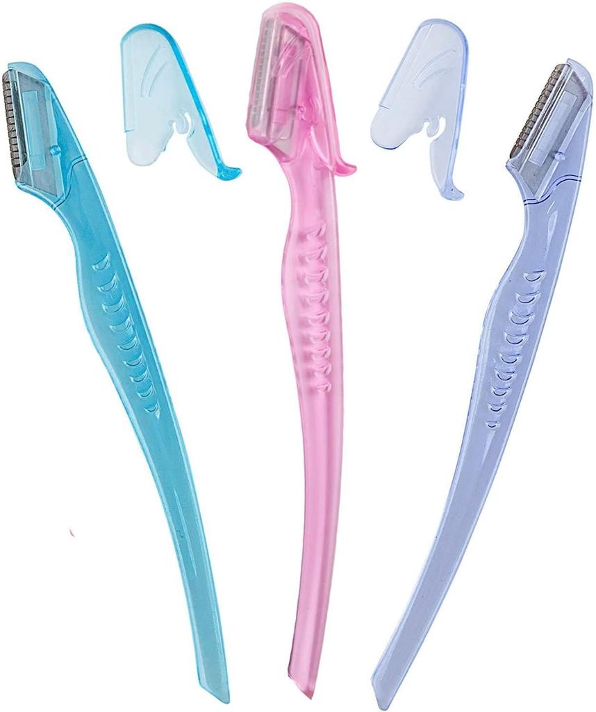 Precision Eyebrow Razor Trimmer: Disposable Facial Hair Shaper Remover 3 CountTool for Gentle Hair Removal, Brow Shaping, and Smooth Skin.