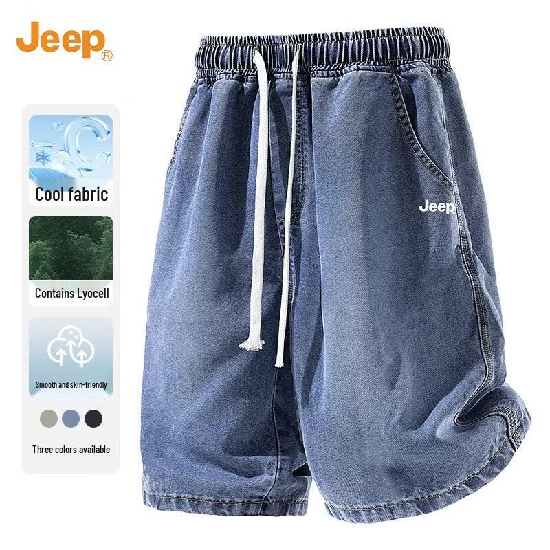 Jeep Men's Lyocell Blend Washed Denim Shorts