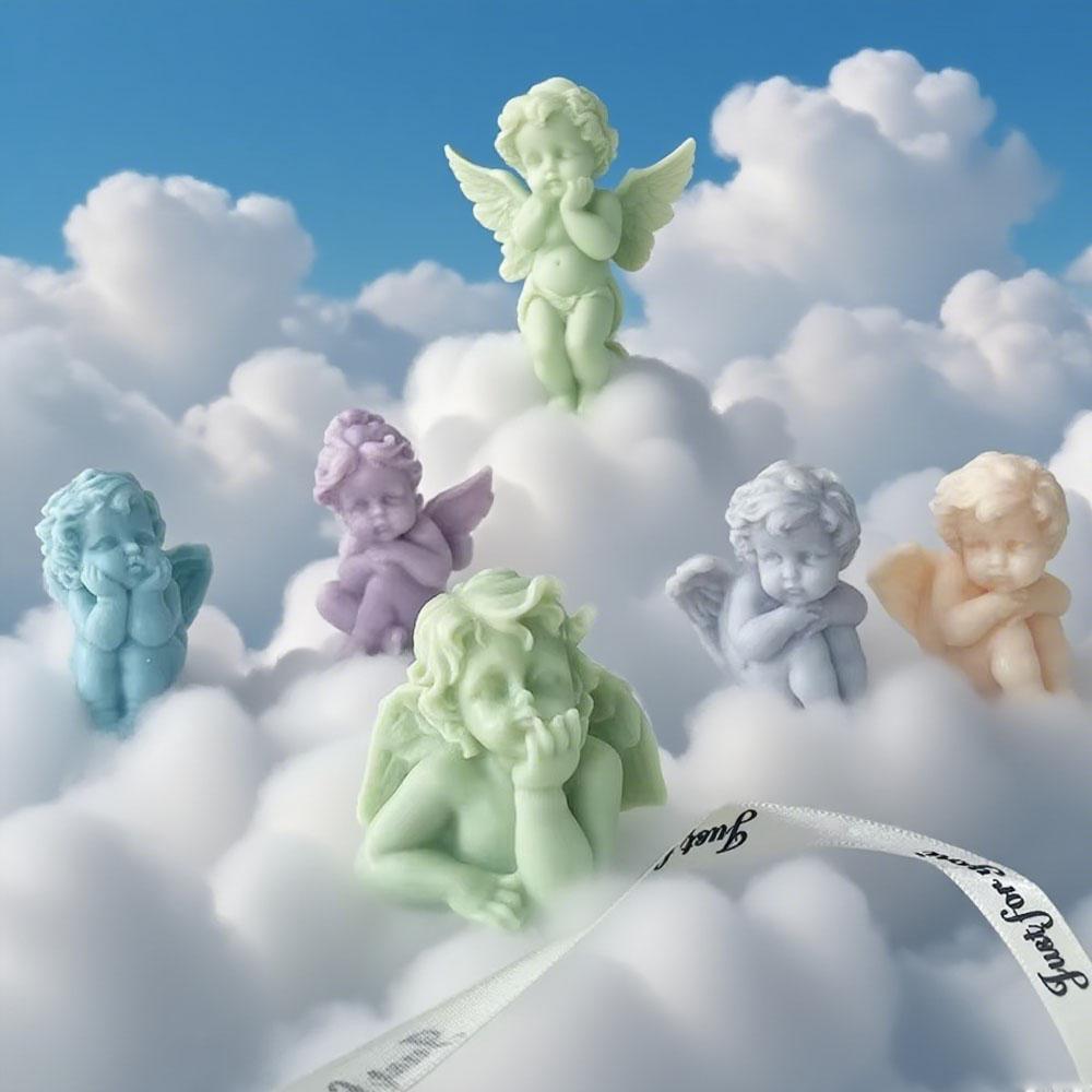 1pcs Candle Making Resin Mold Cute Angel Scented Candle Silicone Mold Homemade Winged Angel Candle Mold Cake Chocolate Soap Mold