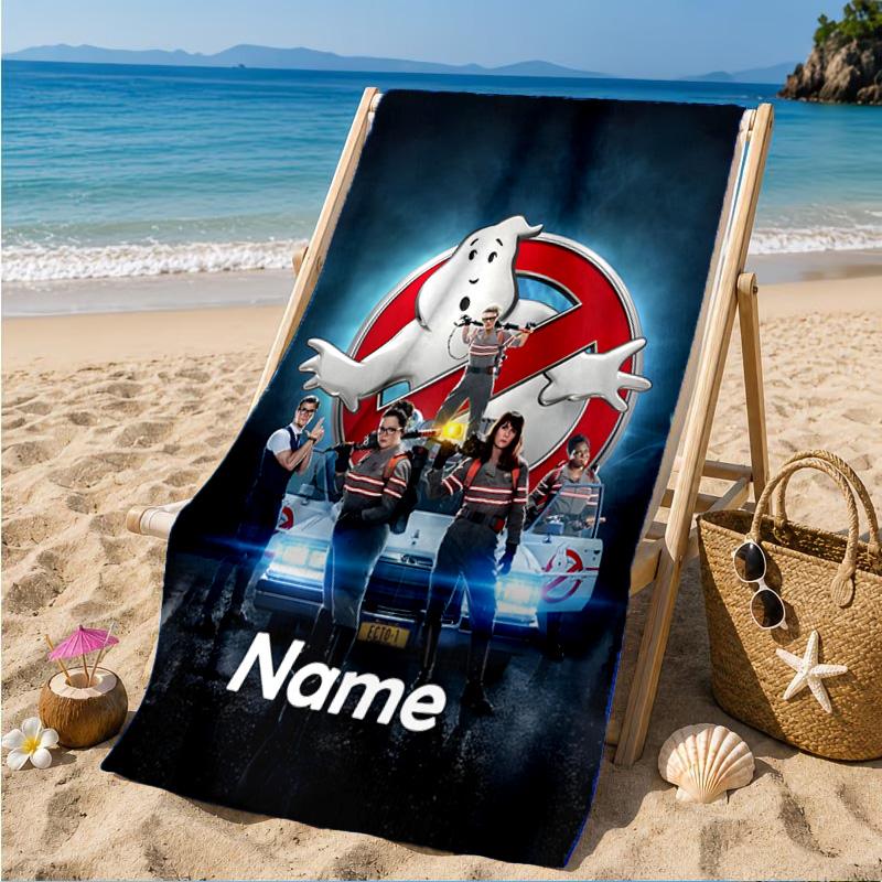 Custom Name Ghost Commando Team-Up Beach Towel Microfiber Beach Towel, Lightweight and Quick-Dry, for Summer Travel, Swimming Pool Gift
