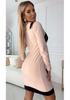 2026 Herbst/Winter Damen Colorblock Patchwork Sexy Taillenbetonendes Langarmkleid