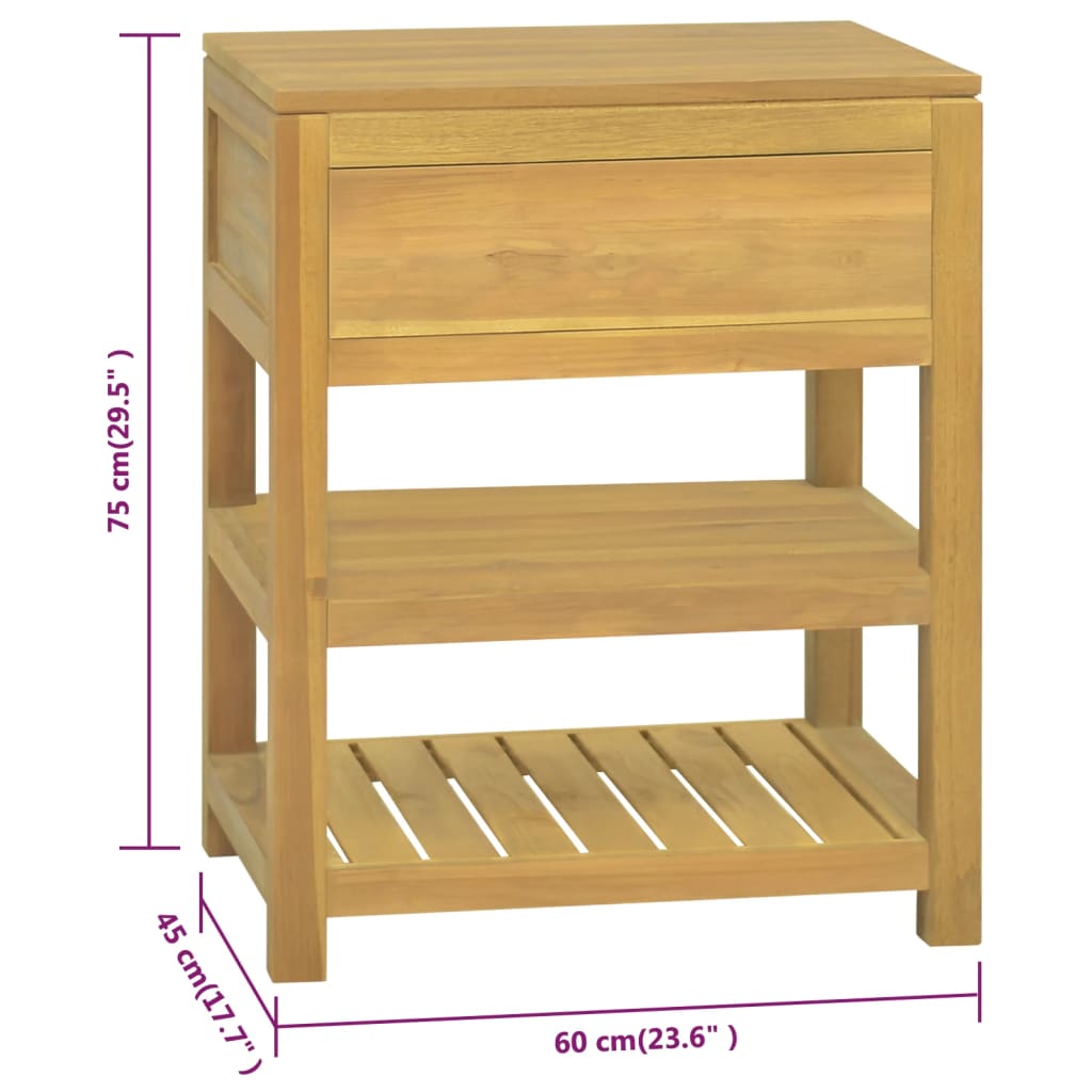 Bathroom Cabinet 60 x 45 x 75 cm Solid Teak Wood