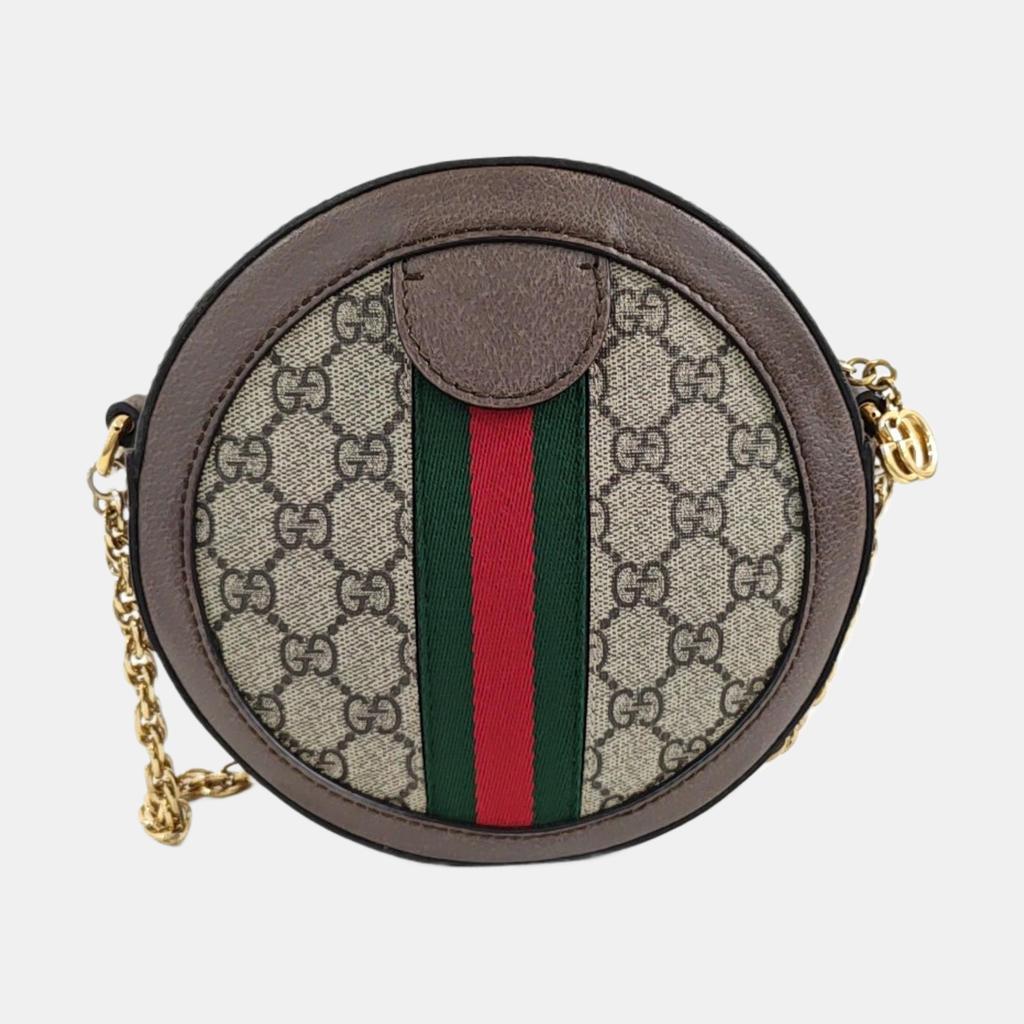 [Pre-Owned] Gucci Ophidia GG Mini Round Bag 'Beige' - Very Good #RJBFBJ
