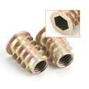 20Pcs M8 20mm Zinc Alloy Hex Drive Head Furniture Nuts Threaded for Wood Insert