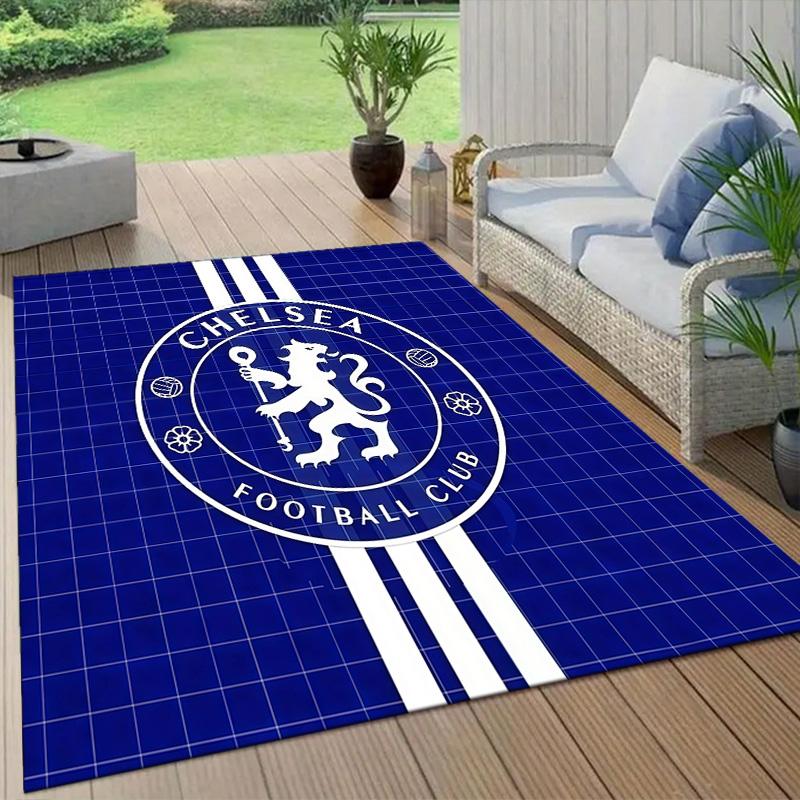 Chelsea F.C Flannel Pattern Square Carpet,Area Rug,Carpet Rug for Living Room Bedroom Sofa Playroom Decor,Non-slip Floor Mat