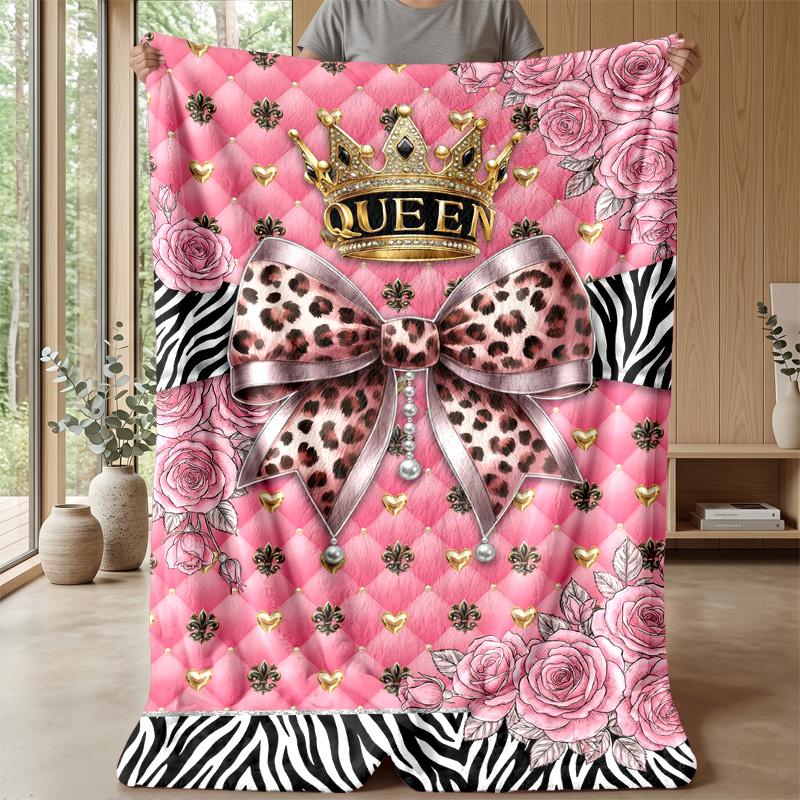 Queenly Glamour 1 Theme blanket Lightweight Warm Flannel Blanket Decorative Throw Blanket for Home Decoration