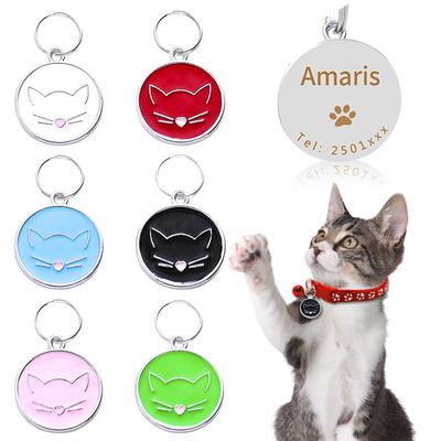 Personalisierter Haustierhalsband Kostenlos Gravierter Name Telefon-ID-Tags Benutzerdefinierte Haustierhalskette Für Katzen Hundemarke Kätzchen Zubehör Anti-Verlust