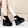 Fashion 2025 summer new Korean fish mouth women's shoes in the wedge with increased female sandals muffins bottom thick Roman shoes 13cm