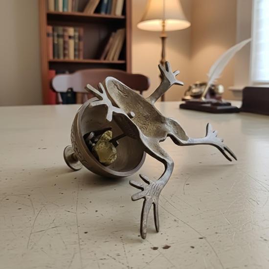 Frog Desk Bell Handcrafted Brass Call Bell Antique Style Office Table Decor Home Decor
