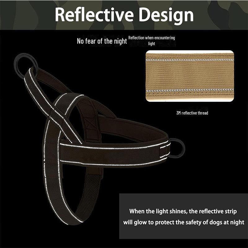 Taktický postroj pro psy odolný proti výbuchu pro velká plemena - Odolný postrojový obojek pro venčení zlatých retrívrů