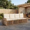 Garden Sofa Set 4 pcs. Beige and Cream White Poly Rattan
