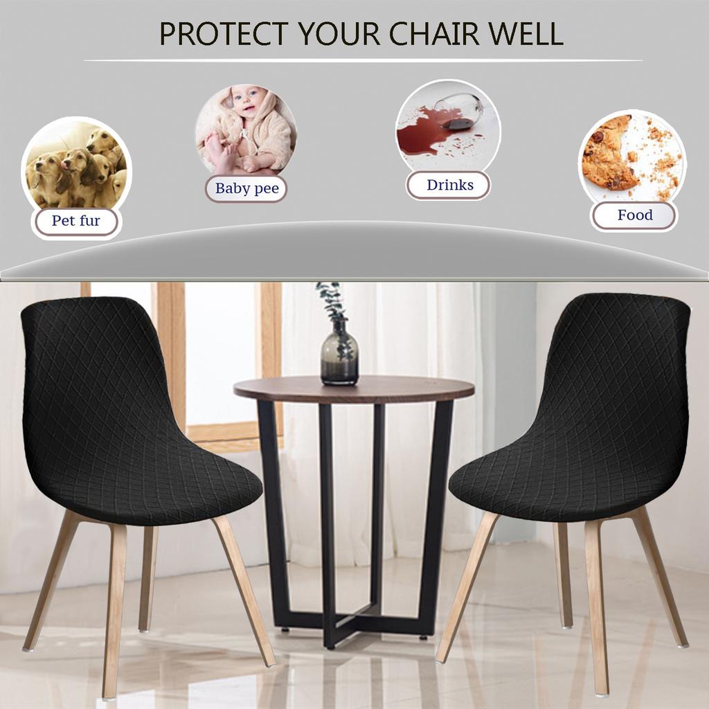 Diamond Jacquard Waterproof Shell Chair Cover Eames Curved Chair Cover Cover Hotel Club Wholesale Tables and Chairs