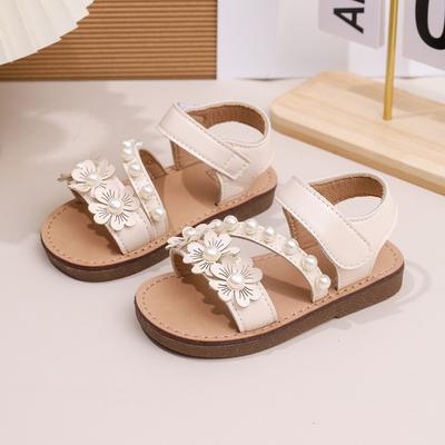 Neuer Eingang Elegante Mädchen-Sandalen im Prinzessinnen-Stil mit Blumenmuster Weichsohlige Süße & Stilvolle Schuhe für Kleinkinder Lässige Kinderschuhe Niedliche Mädchenschuhe