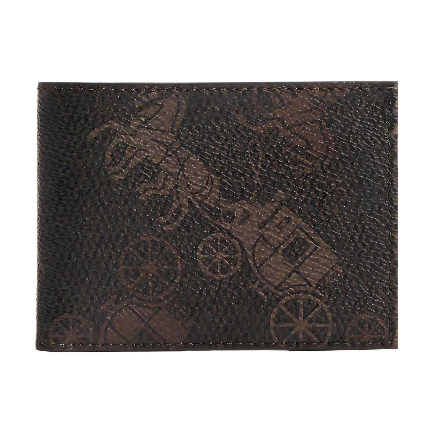 Coach Billfold Wallet 10 Classic Horse And Carriage Print Card Slots Folded Coated Canvas With Leather Men Wallet Brown CM407-W8F Coffee