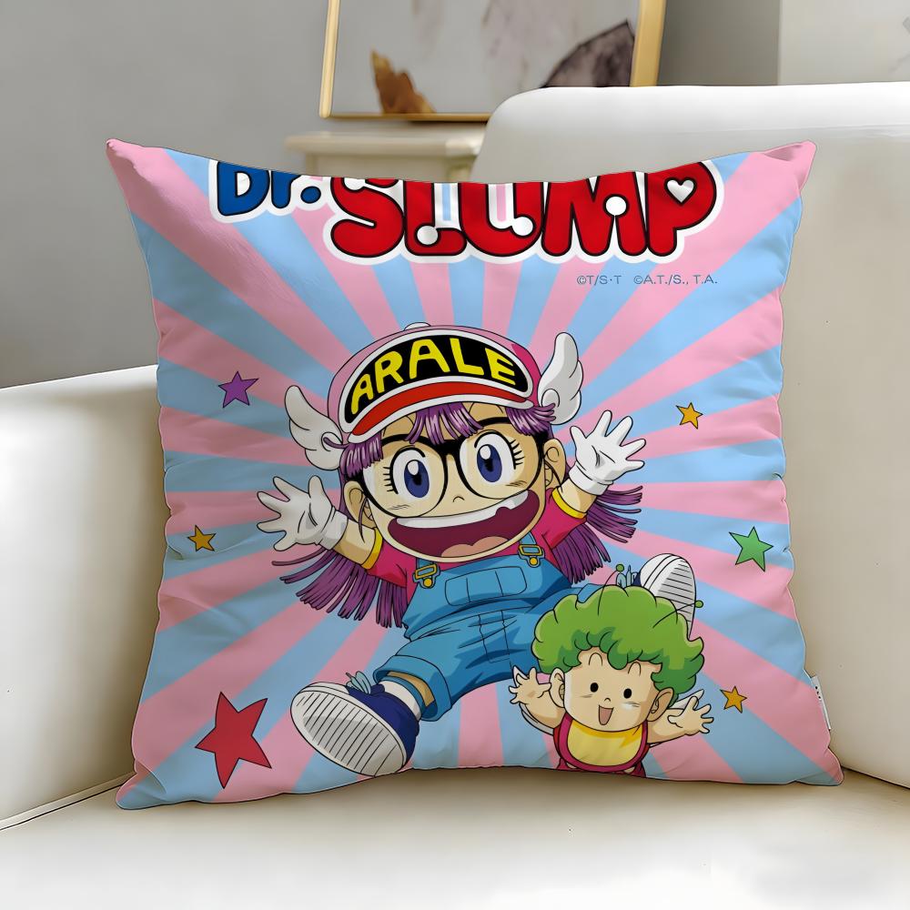 classic anime Dr Slump Cushion Cover Soft  EasyWash Pillow Case  Versatile for Couch Bed Travel and Office
