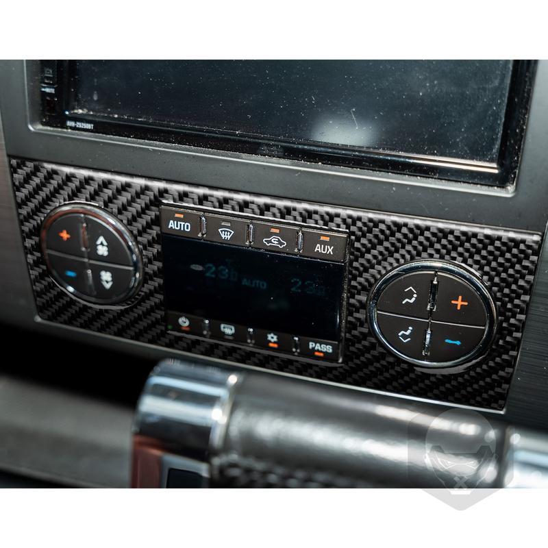 For Hummer H2 2008 2009 Real Carbon Fiber Stickers Central Air Conditioner Adjustment Panel Car Accessories Interior Decorative