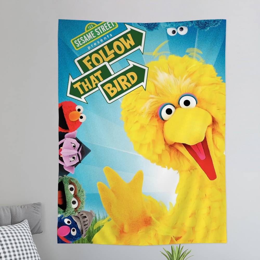 Cartoon SSesame SStreets Hippie Wall Hanging Tapestries for Living Room Home Dorm Decor Art Home Decor