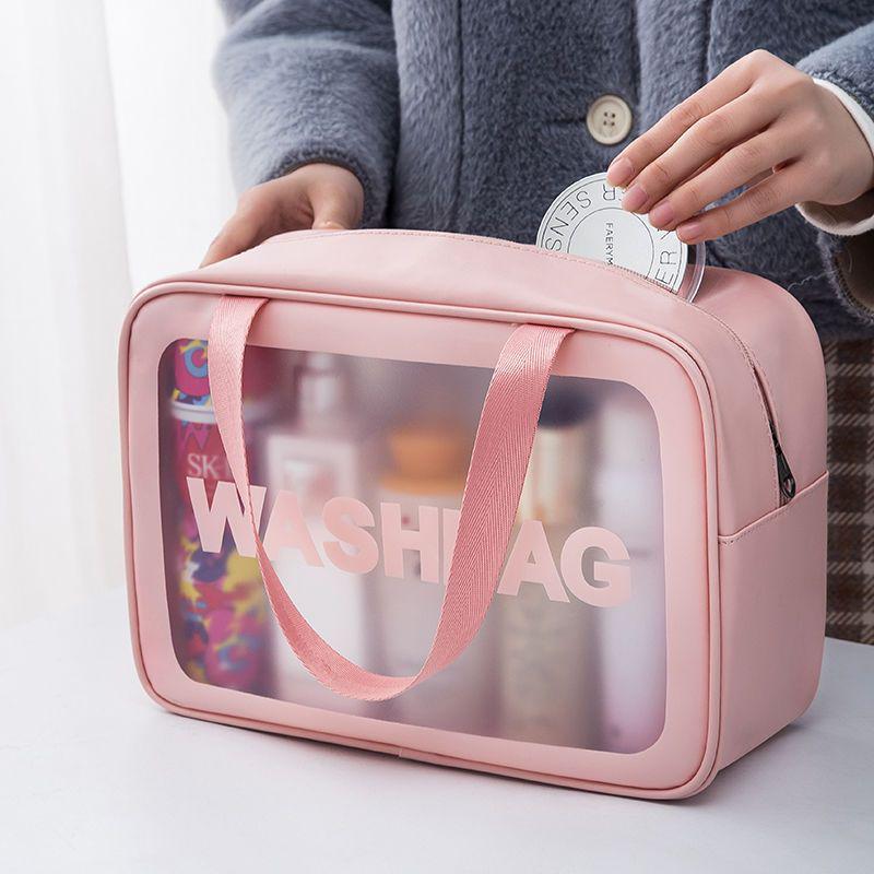 Trendy Large-Capacity PU Makeup Bag Set: Portable Three-Piece Cosmetic Organizer