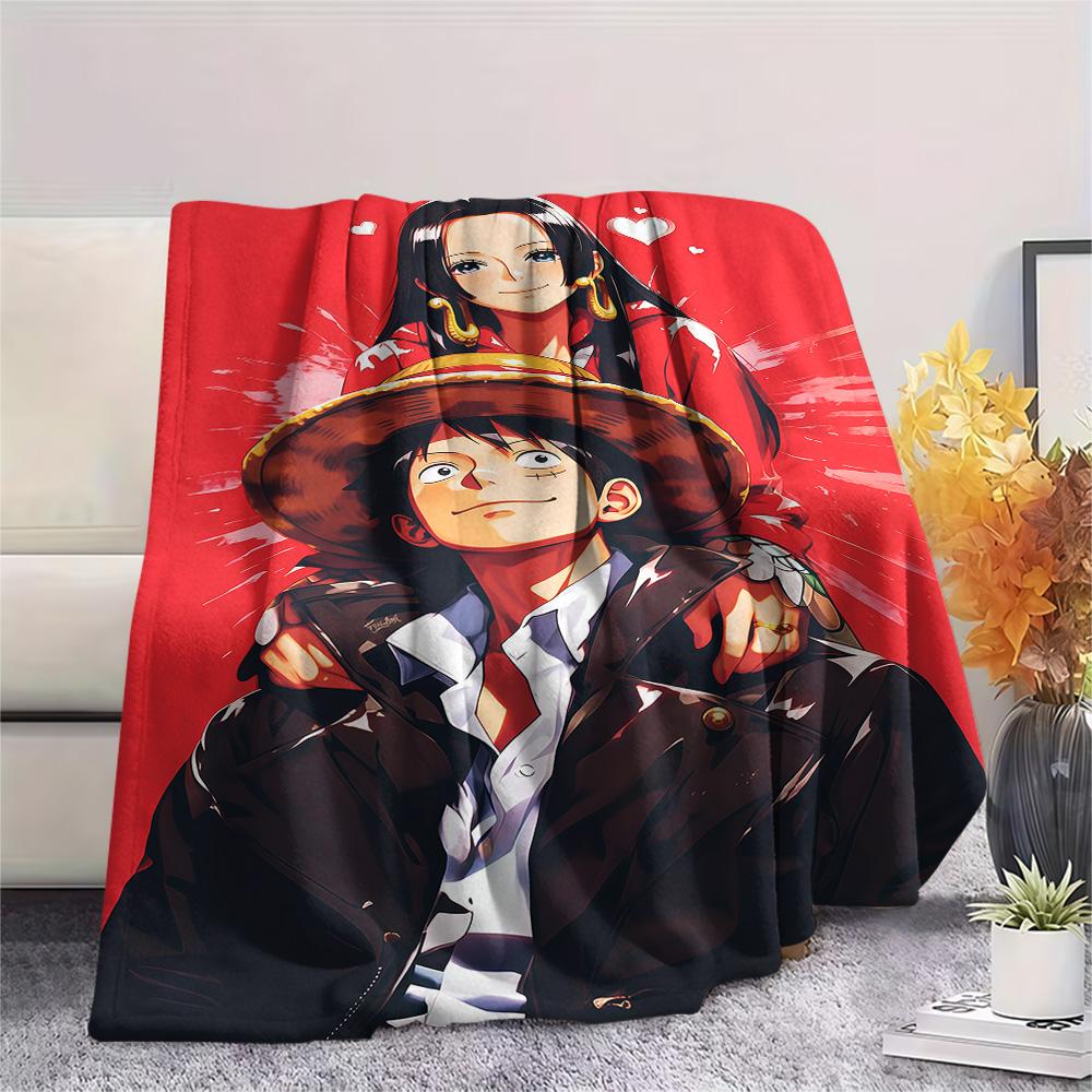 1PC Luffy D Patterned Flannel Blanket Suitable For All Seasons For Home Decor Warmth And Comfort Gifts Holiday Present