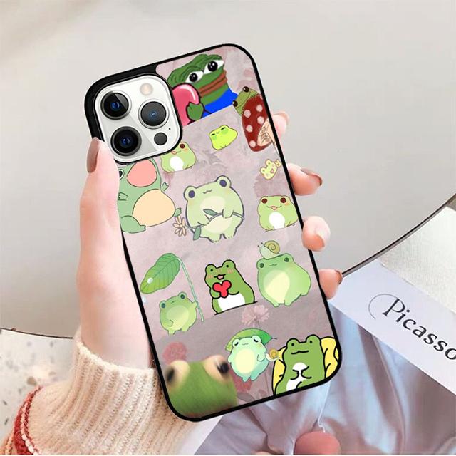 Cute Cartoon Frog Phone Case For iPhone 17 Air 14 13 12 16Pro Max 15  Plus Max Cover Shell Coque