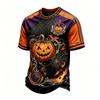 Men's Halloween Print Short Sleeve T-Shirt Neck Tee for Casual Daily Wear