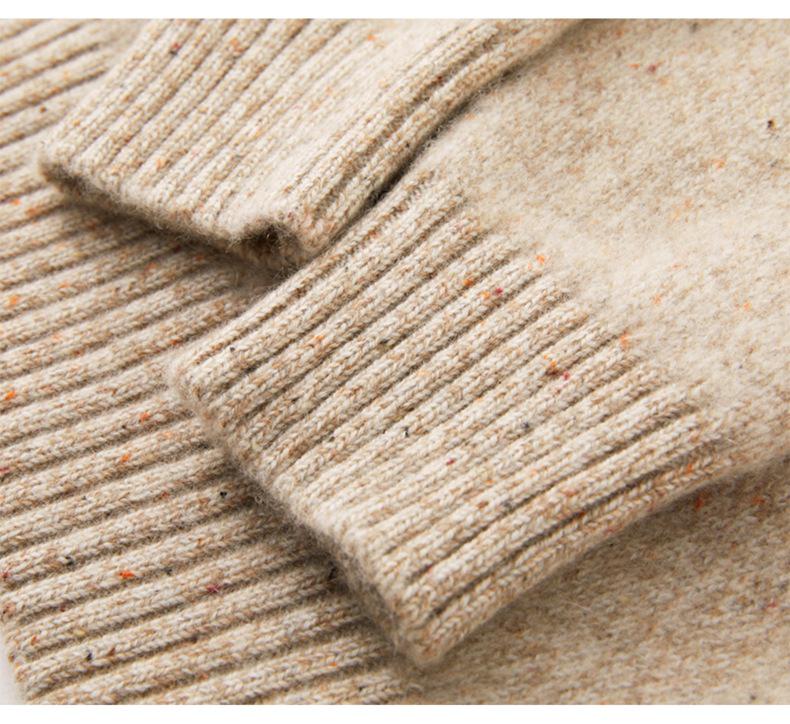 Women's Autumn/Winter Cashmere Lapel Half-Zip Sweater - Casual Knit Pullover