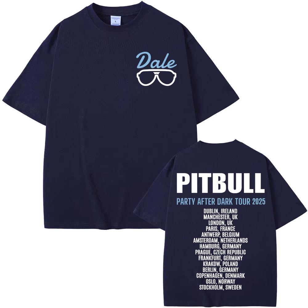 Pitbull Party After Dark EU 2025 Tour Graphic Concert T Shirt Men Women Harajuku Hip Hop Gothic Short Sleeve T-shirts Streetwear