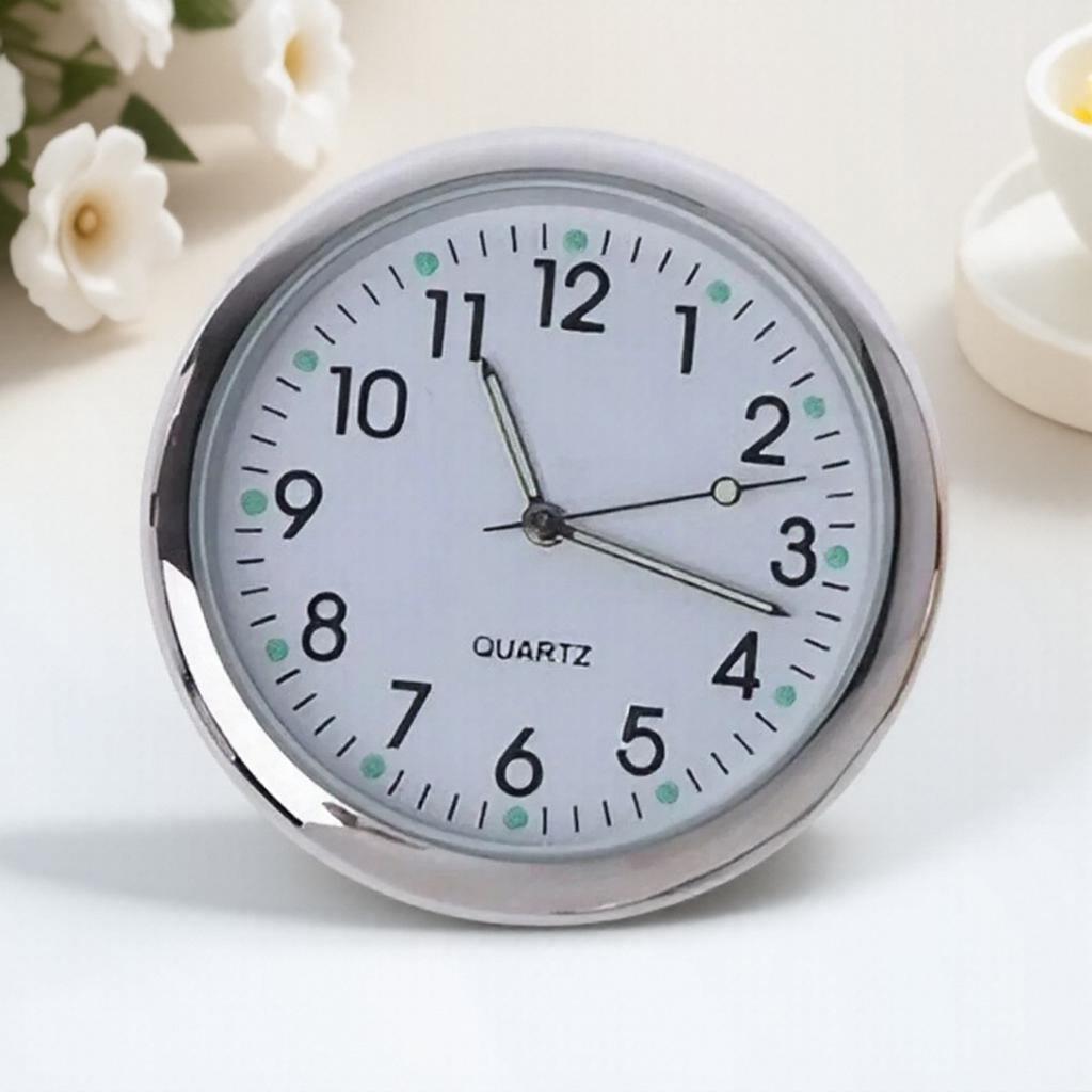 Universal Round Car Clock Stick On LED Dashboard Watch Decoration for SUV and Vehicle Interior Accessories