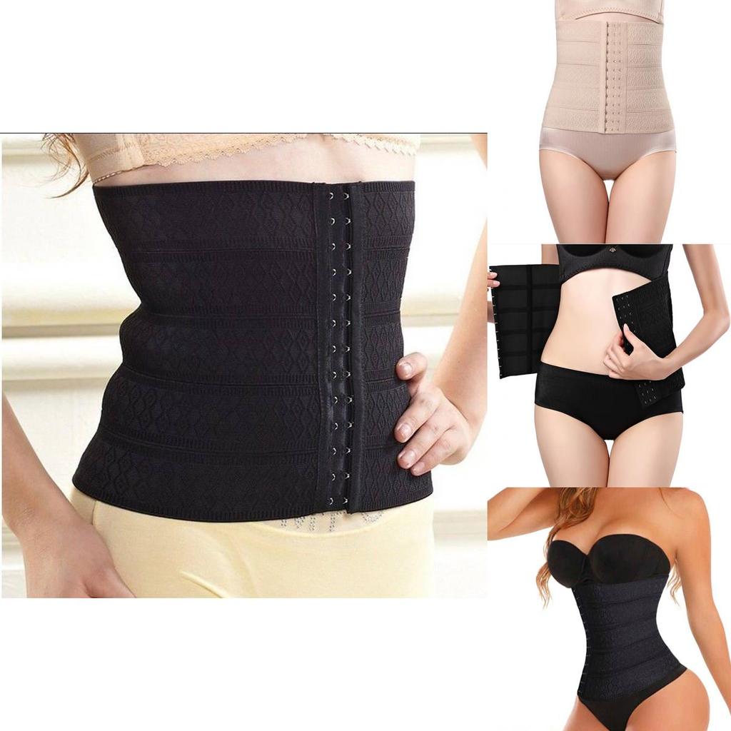 Premium Rubber Fiber Waist Cincher Adjustable Three-row Hook Corset Shapewear