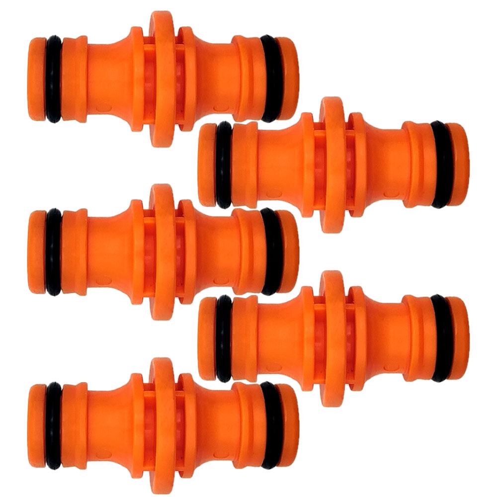 5PCS Joiner Repair Connector Coupling 1/2'' Garden Hose Tubing Fitting Pipe Quick Drip Irrigation Watering System for Greenhouse