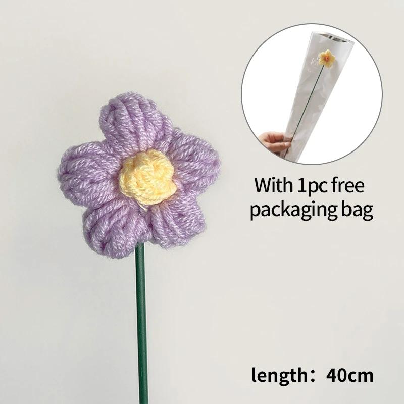 

Sunflowers Crochet Flowers Girasol Flower Bouquet Ins Graduation Hand-Knitted Bouquet New Year Gifts Wedding Room Decor As picture