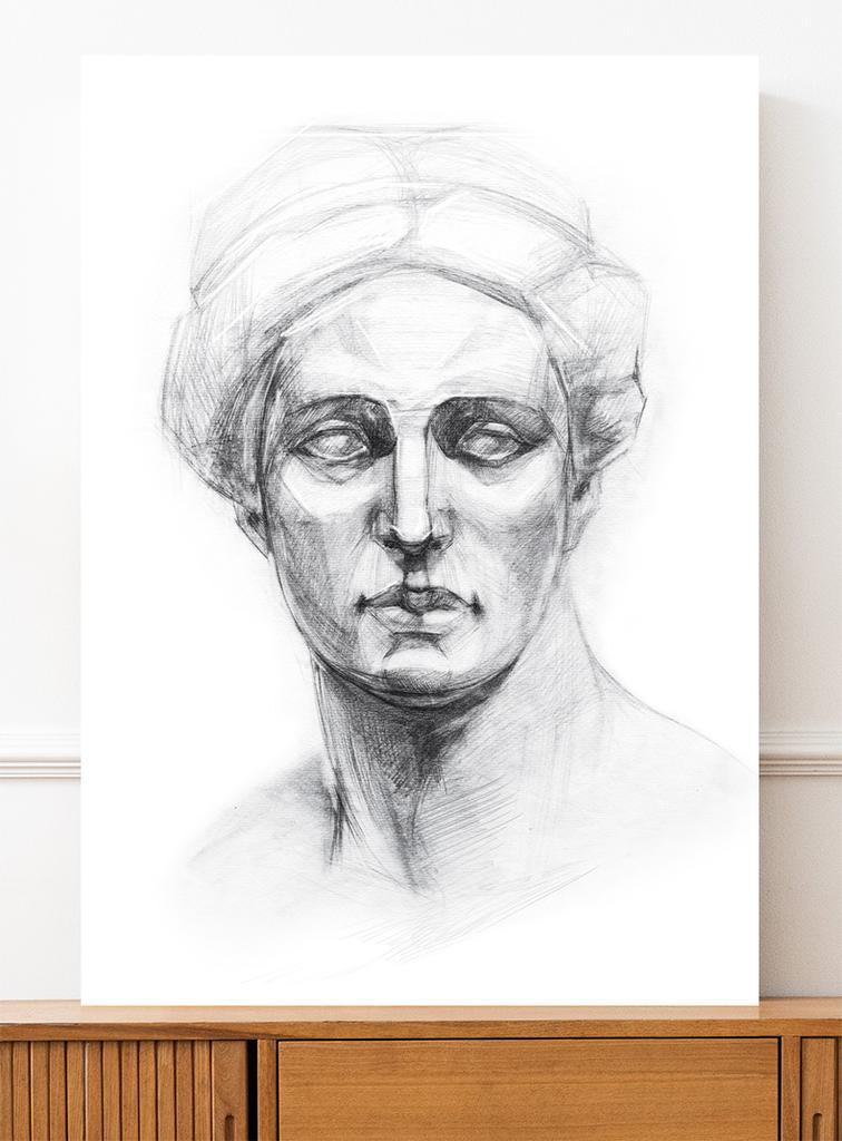 Poster Muse Statue Greek Sketch