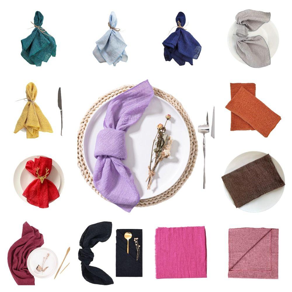 2PCS Soft Cotton Cloth Napkins 42x42cm Gauze Napkins Table Towels Bamboo Knot Napkins Restaurant