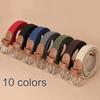 1Pc U Shape Buckle Elastic 100x2.5CM Unisex Belts Mens/Women Canvas Webbing Braided Imitation Leather