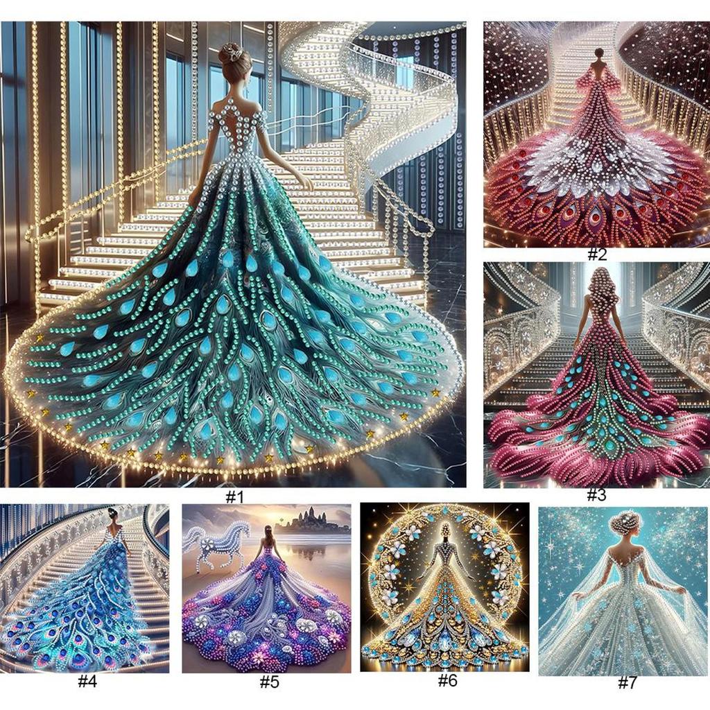 5D DIY Partial Special Shaped Drill Diamond Painting Kit Girl Decoration 30x30cm