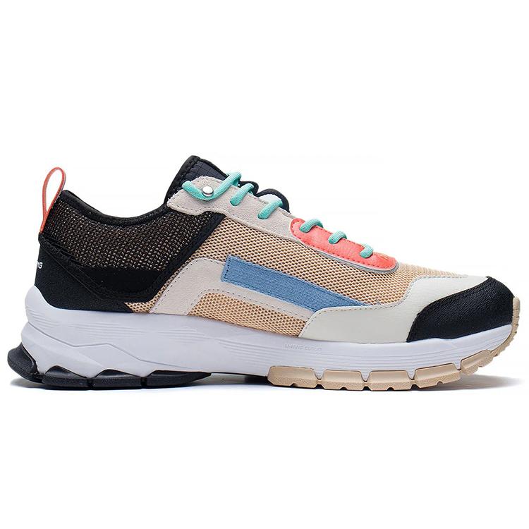 Li Ning Outdoor Cushioning, Wear Resistant Low top Running Shoes Men's Black White ARDS001-4