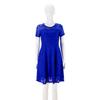 Women Summer Dress See-through Hollow Out Lace Short Sleeves Big Hem Dress-up Round Neck A-line Plus Size Prom Dress Women Clothes