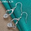 925 Sterling Silver Heart AAA Zircon Earrings For Women Charm Jewelry