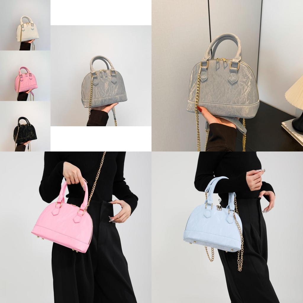 Trendy Street Style Shell Bag For Women 2024 Fashionable Simple Pu Shoulder Bag