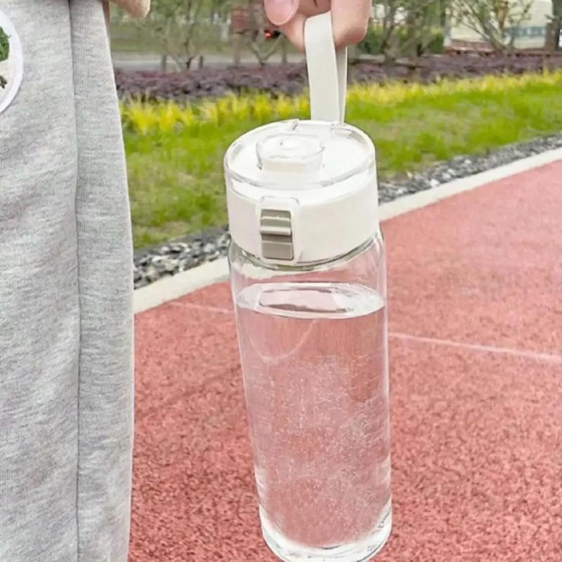 1pcs Portable Water Cup Sports Fitness Large Capacity Plastic Cup Transparent Cup Outdoor Travel Office Essential Water Bottle