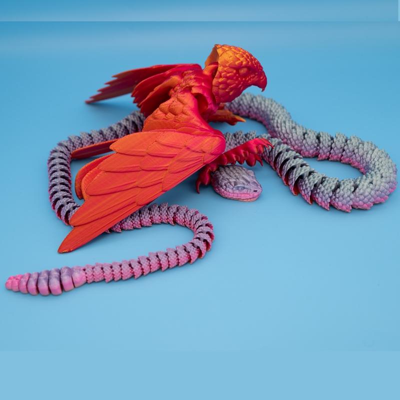 3D Printed Realistic Eagle Model Anime Figure, Plastic Ornament with Swinging Wings, Desktop Decoration Sculpture Figurine Toy