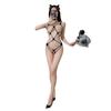 Sexy lingerie big hole exposed breasts temptation net coat large size one-piece net socks open file free onesie
