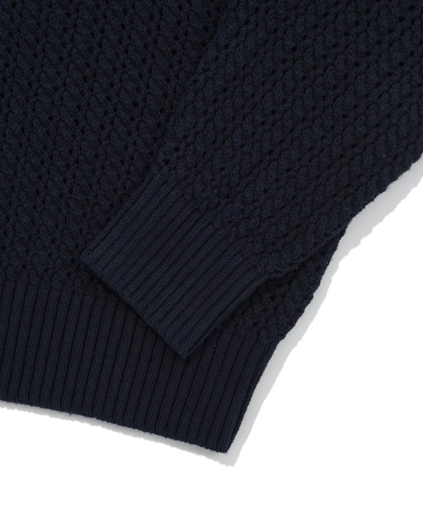 COVERNAT Authentic Crochet Collar Knit Navy
