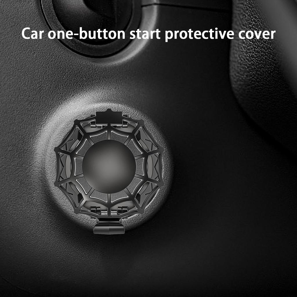Gerinkoken Car Start Button Cover, Car Engine Start Button Cover, Spider Web Car Engine