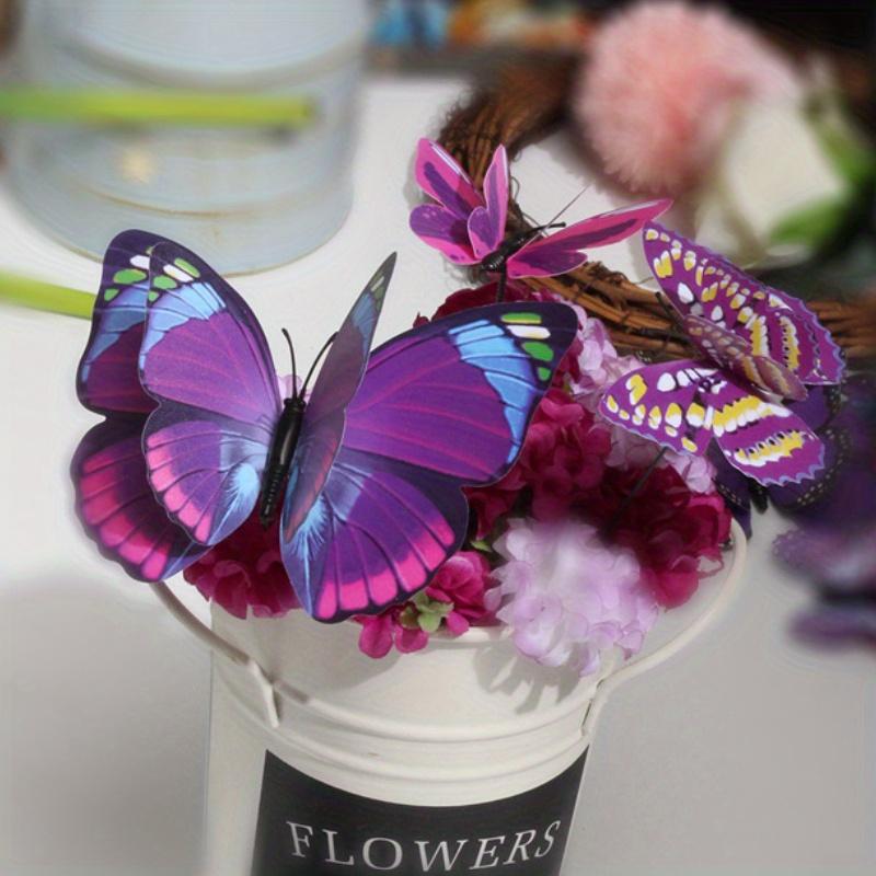 10 Stück 3D-Schmetterlings-Dekorations-Gartenspieße - Elegante & Realistische Dekorations-Auslage - Perfekt für Hochzeiten, Partys und DIY-Bastelarbeiten